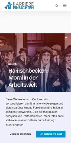 Anteprima del sito Karriere-Einsichten, media di Germania per articoli sponsorizzati