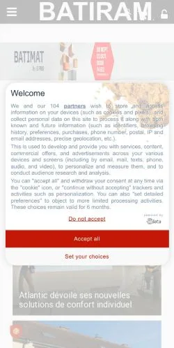 Preview of the Batirama website, a media outlet in France for sponsored articles