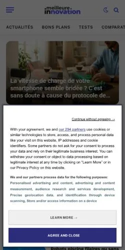 Anteprima del sito Meilleure Innovation, media di Francia per articoli sponsorizzati