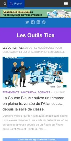 Aperçu du site Les Outils Tice, média de France pour articles sponsorisés