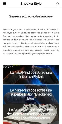 Anteprima del sito Sneaker Style, media di Francia per articoli sponsorizzati