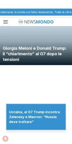 Anteprima del sito News Mondo, media di Italia per articoli sponsorizzati