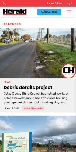 Anteprima del sito Colac Herald, media di Australia per articoli sponsorizzati