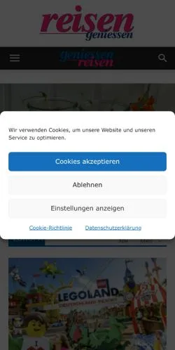 Anteprima del sito Genießen Und Reisen, media di Germania per articoli sponsorizzati
