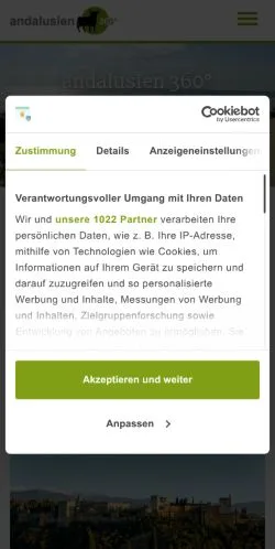 Anteprima del sito Andalusien 360, media di Germania per articoli sponsorizzati