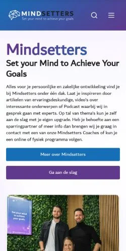 Forhåndsvisning av nettstedet MindSetters, medium fra Nederland for sponsede artikler