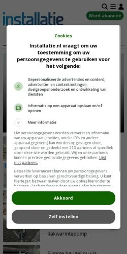Anteprima del sito Installatie, media di Paesi Bassi per articoli sponsorizzati