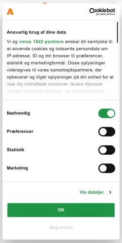 Anteprima del sito Avisen, media di Danimarca per articoli sponsorizzati