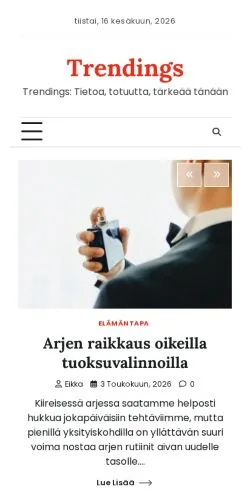 Podgląd witryny Trendings, medium z kraju Finlandia do artykułów sponsorowanych