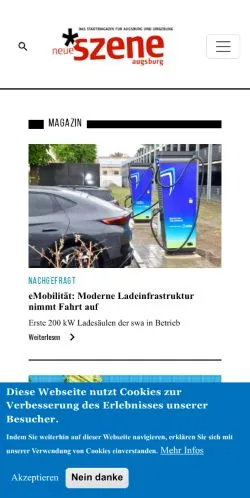 Podgląd witryny Neue Szene, medium z kraju Niemcy do artykułów sponsorowanych