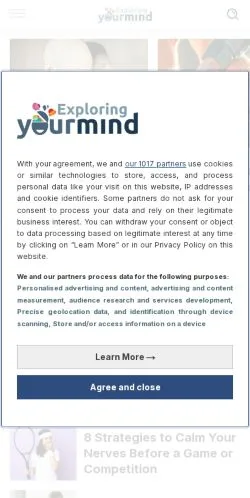 Forhåndsvisning av nettstedet Exploring Your Mind, medium fra USA for sponsede artikler