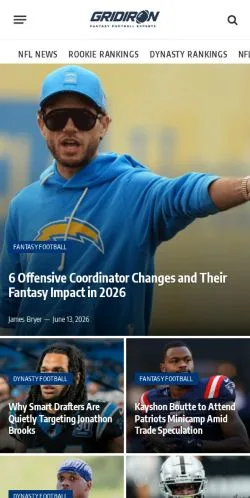 スポンサード記事向けのアメリカ合衆国メディア、Gridiron Expertsのサイトプレビュー
