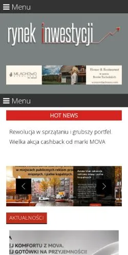Podgląd witryny Rynek Inwestycji, medium z kraju Polska do artykułów sponsorowanych
