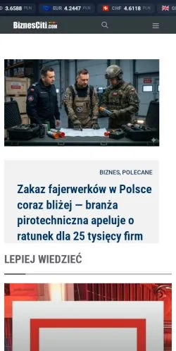 Anteprima del sito BiznesCiti, media di Polonia per articoli sponsorizzati