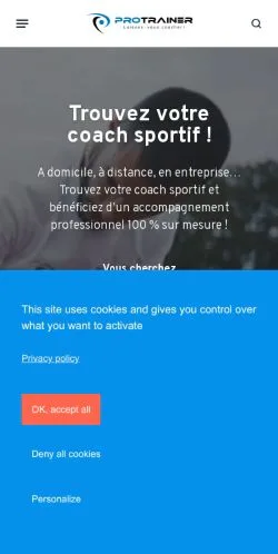 Forhåndsvisning av nettstedet ProTrainer, medium fra Frankrike for sponsede artikler