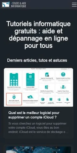 스폰서 기사용 프랑스 매체 Tutoriels Informatique 사이트 미리보기