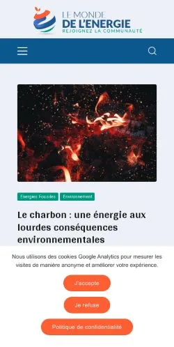 Anteprima del sito Le Monde de l'Energie, media di Francia per articoli sponsorizzati
