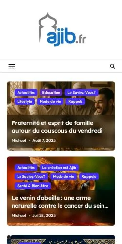 Sponsorlu makaleler için Fransa medyası AJIB sitesinin önizlemesi