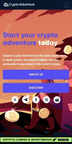 Förhandsvisning av webbplatsen Crypto Adventure, medium i USA för sponsrade artiklar