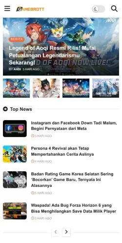 Forhåndsvisning af Gamebrott, medie fra Indonesien til sponsorerede artikler