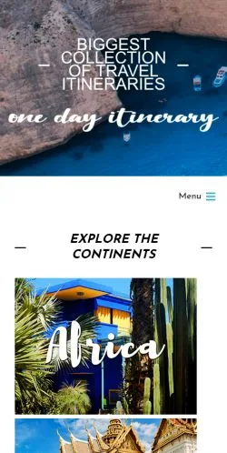Anteprima del sito One Day Itinerary, media di Stati Uniti per articoli sponsorizzati