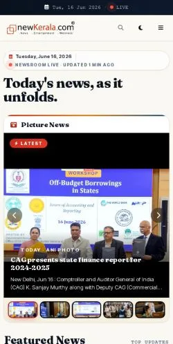 Podgląd witryny NewKerala, medium z kraju Stany Zjednoczone do artykułów sponsorowanych