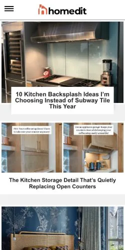 Preview of the Homedit website, a media outlet in United States for sponsored articles