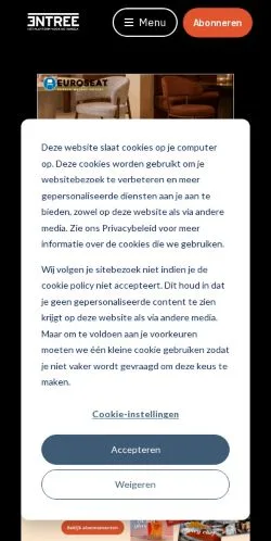 Anteprima del sito Entree, media di Paesi Bassi per articoli sponsorizzati