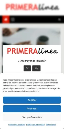 Anteprima del sito PrimeraLinea, media di Spagna per articoli sponsorizzati