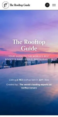 Förhandsvisning av webbplatsen The Rooftop Guide, medium i USA för sponsrade artiklar