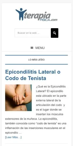 Pré-visualização do site Terapia Fisica, meio de Estados Unidos para artigos patrocinados