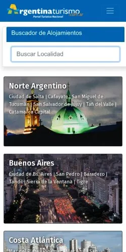 Podgląd witryny Turismo en Argentina, medium z kraju Argentyna do artykułów sponsorowanych
