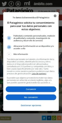 Anteprima del sito El Patagónico, media di Stati Uniti per articoli sponsorizzati