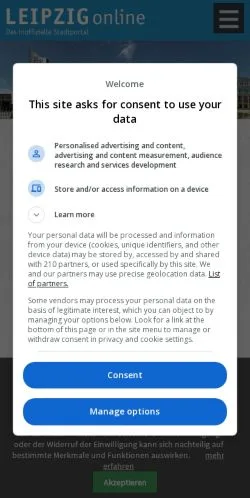 Anteprima del sito Leipzig Online, media di Germania per articoli sponsorizzati