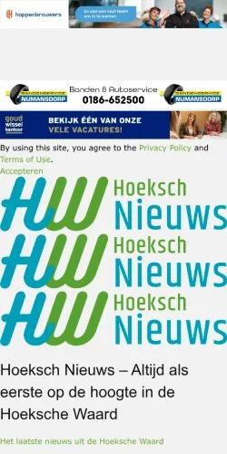 Anteprima del sito Hoeksch Nieuws, media di Paesi Bassi per articoli sponsorizzati