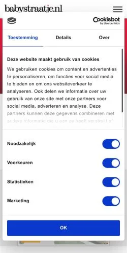 Anteprima del sito Babystraatje, media di Paesi Bassi per articoli sponsorizzati