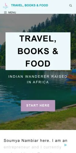 Vista previa del sitio Travel Books Food, medio de Estados Unidos para artículos patrocinados