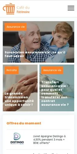 Anteprima del sito Café du Patrimoine, media di Francia per articoli sponsorizzati
