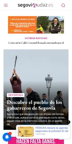 Anteprima del sito Segoviaudaz, media di Spagna per articoli sponsorizzati