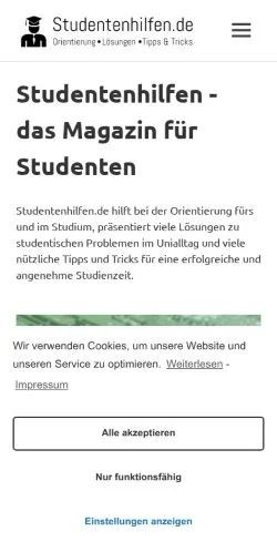 Podgląd witryny Studentenhilfen, medium z kraju Niemcy do artykułów sponsorowanych
