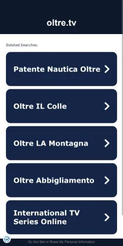 Podgląd witryny Oltre TV, medium z kraju Stany Zjednoczone do artykułów sponsorowanych