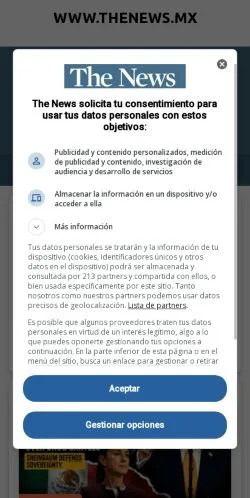 Anteprima del sito The News, media di Messico per articoli sponsorizzati