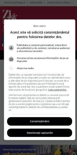 Anteprima del sito Zi De Zi, media di Romania per articoli sponsorizzati