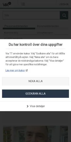 Anteprima del sito Via TT, media di Svezia per articoli sponsorizzati