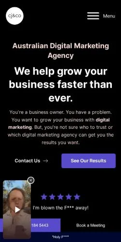 Anteprima del sito CJ&CO, media di Australia per articoli sponsorizzati