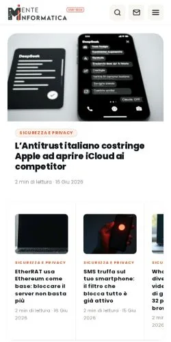 Förhandsvisning av webbplatsen Mente Informatica, medium i Italien för sponsrade artiklar