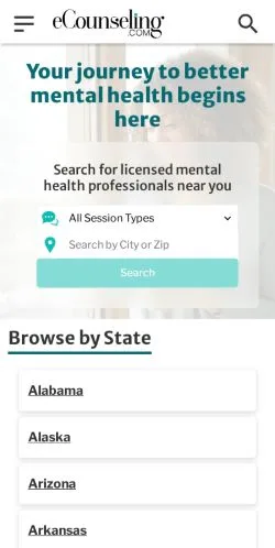Podgląd witryny E-Counseling, medium z kraju Stany Zjednoczone do artykułów sponsorowanych