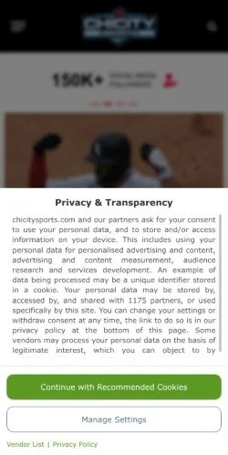 Anteprima del sito Chicago Sports News, media di Stati Uniti per articoli sponsorizzati