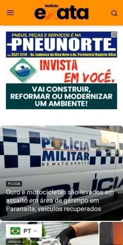 Anteprima del sito Notícia Exata, media di Brasile per articoli sponsorizzati