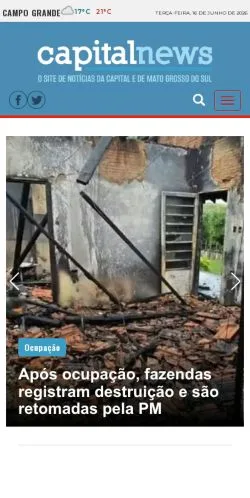 Podgląd witryny Capital News, medium z kraju Brazylia do artykułów sponsorowanych
